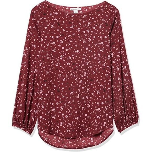 Women's Georgette Neck Blouson Sleeve Shirt - Picture 5 of 5